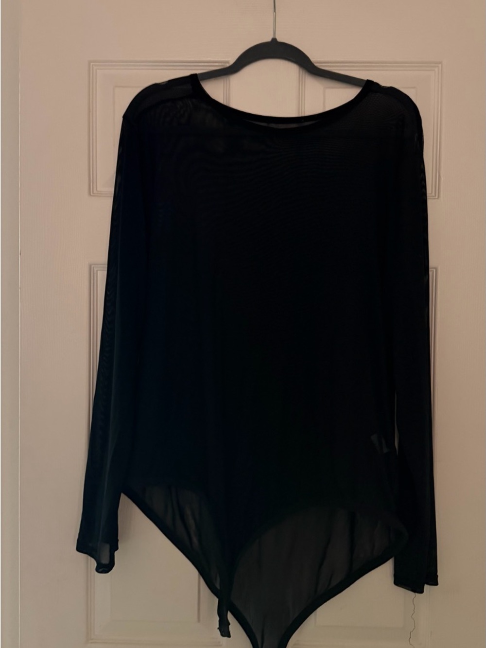 Amazon Women’s Black Long-Sleeve Sheer Bodysuit